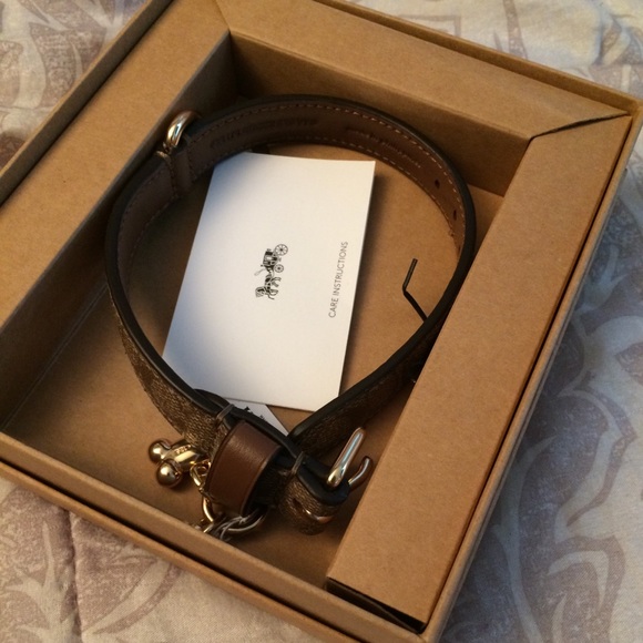 New Coach Small Signature Leather Dog Collar - Picture 5 of 6